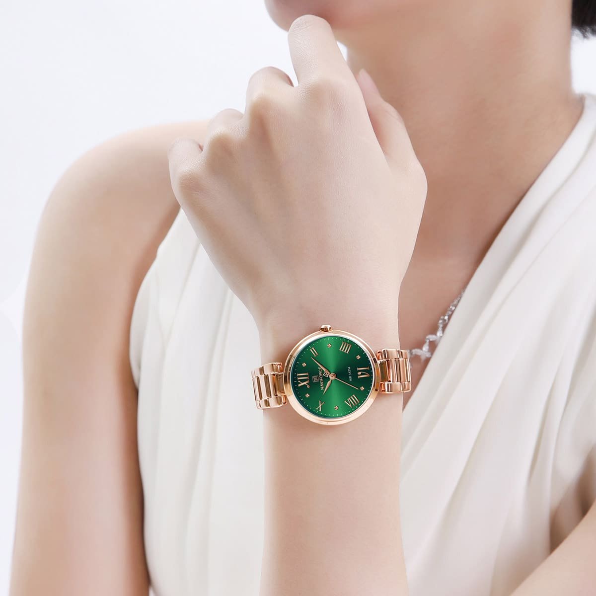 ساعة نافي فورس للنساء NF5030-RG-GN 6 ساعة نافي فورس للنساء NF5030-RG-GN