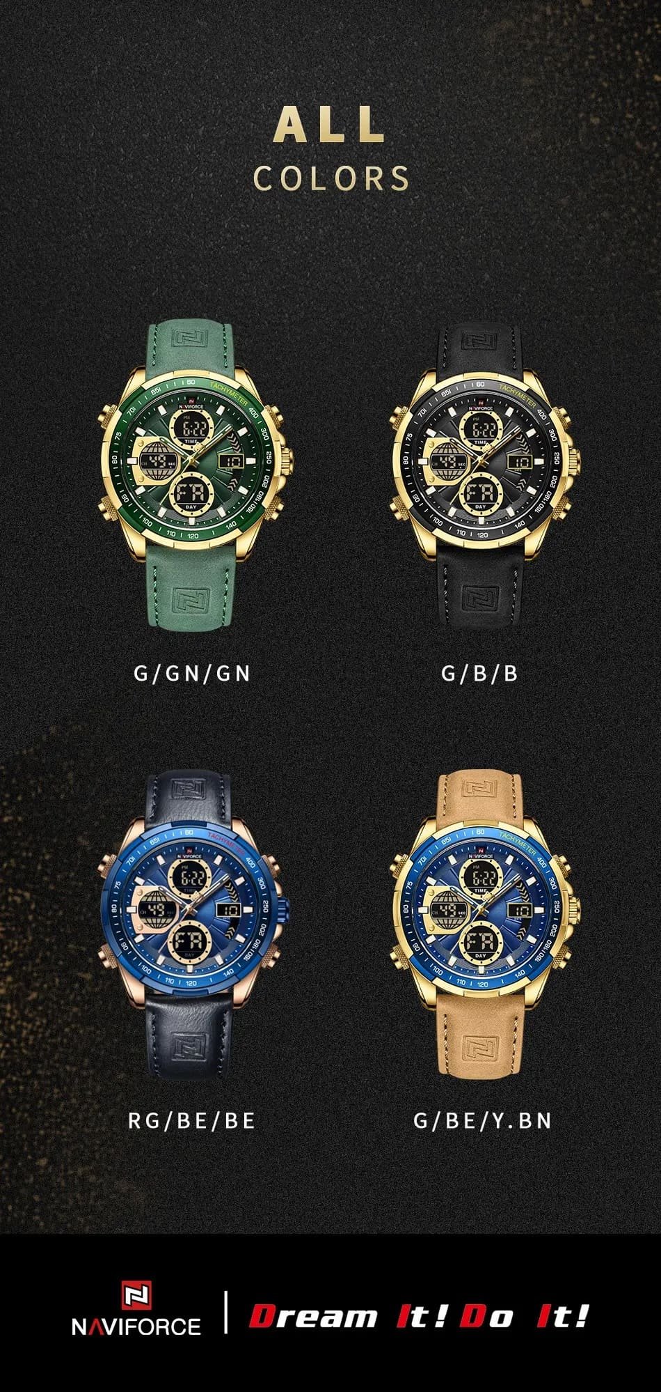 ساعة نافي فورس رجالي NF9197L-G-GN-GN 20 ساعة نافي فورس رجالي NF9197L-G-GN-GN