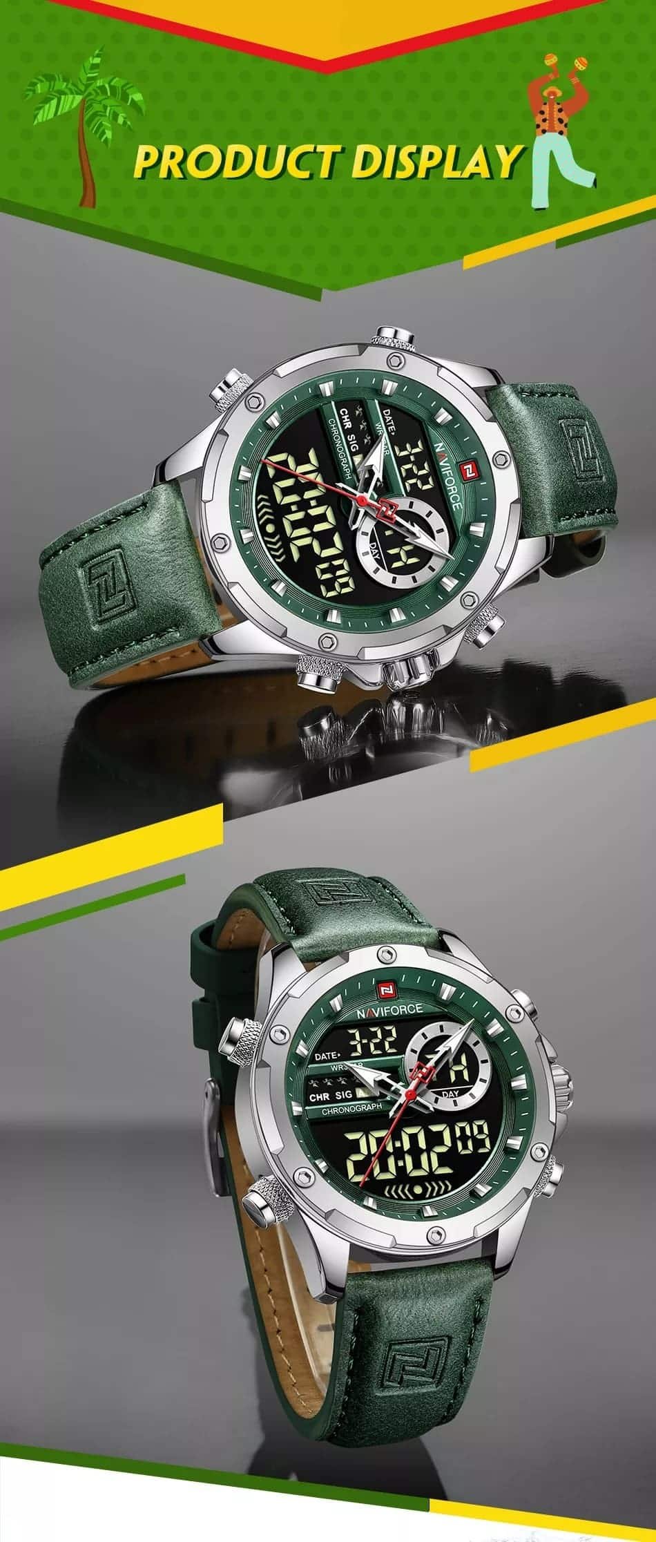 ساعة نافي فورس رجالي NF9208-S-GN-GN 17 ساعة نافي فورس رجالي NF9208-S-GN-GN